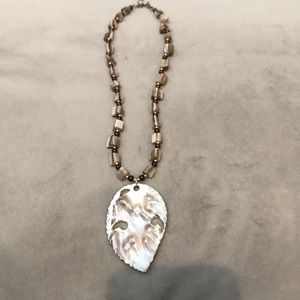 Beautiful silver lined shell necklace